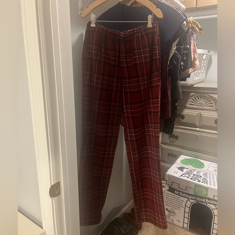 SKIMS Women's Red Plaid Pajama Pants